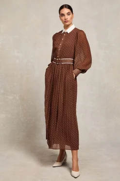 Women Holland Cooper Dresses>Annabel Pleated Maxi Dress