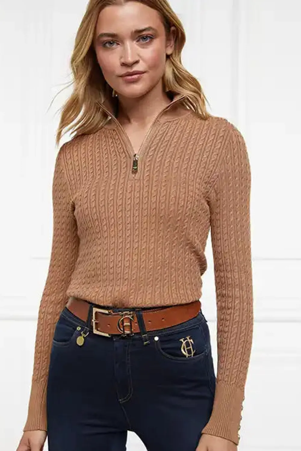 Women Holland Cooper Knitwear>Ava Quarter Zip Knit