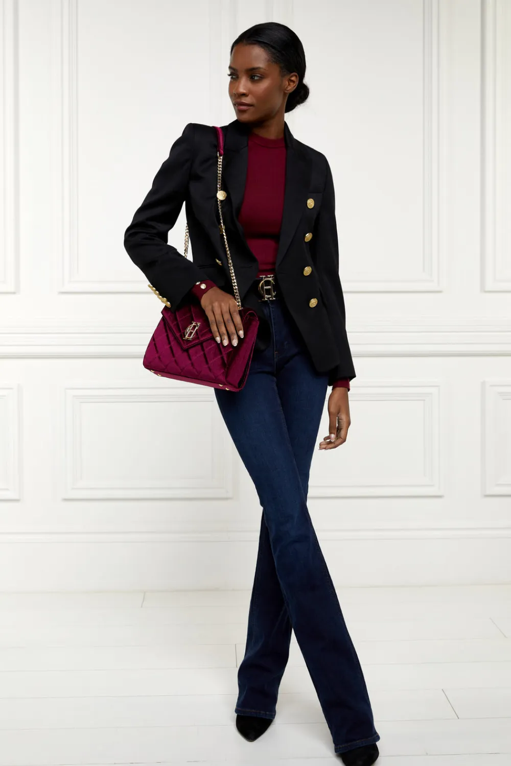 Women Holland Cooper Knitwear>Buttoned Knit Crew Neck