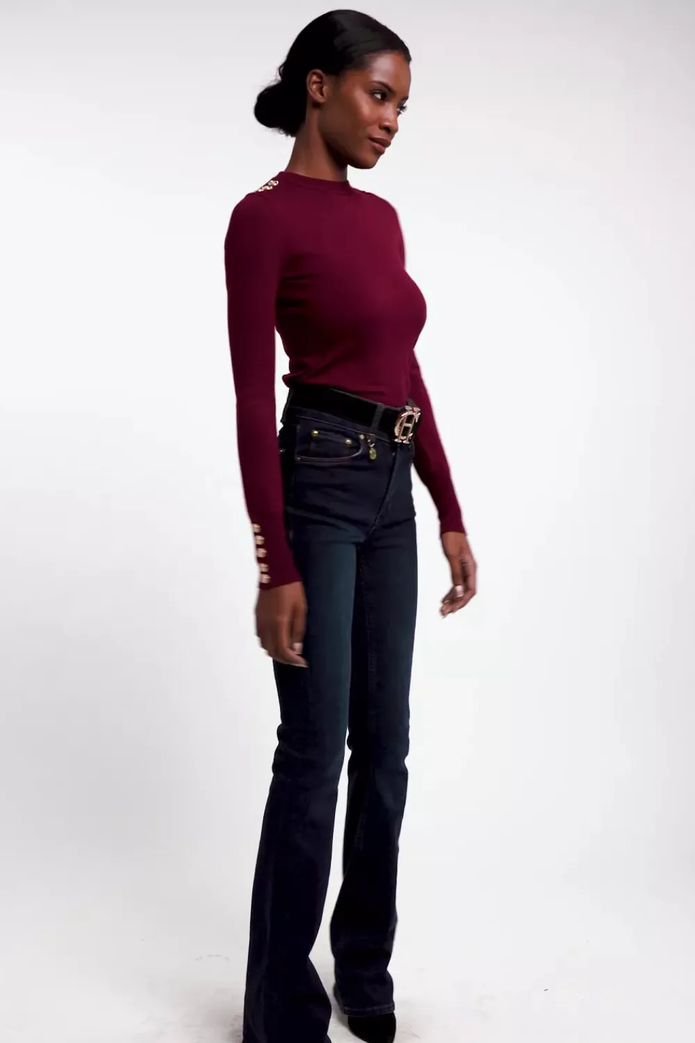 Women Holland Cooper Knitwear>Buttoned Knit Crew Neck