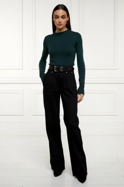 Women Holland Cooper Knitwear>Buttoned Knit Crew Neck