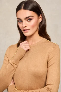 Women Holland Cooper Knitwear>Buttoned Knit Crew Neck