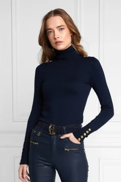 Women Holland Cooper Knitwear>Buttoned Knit Roll Neck