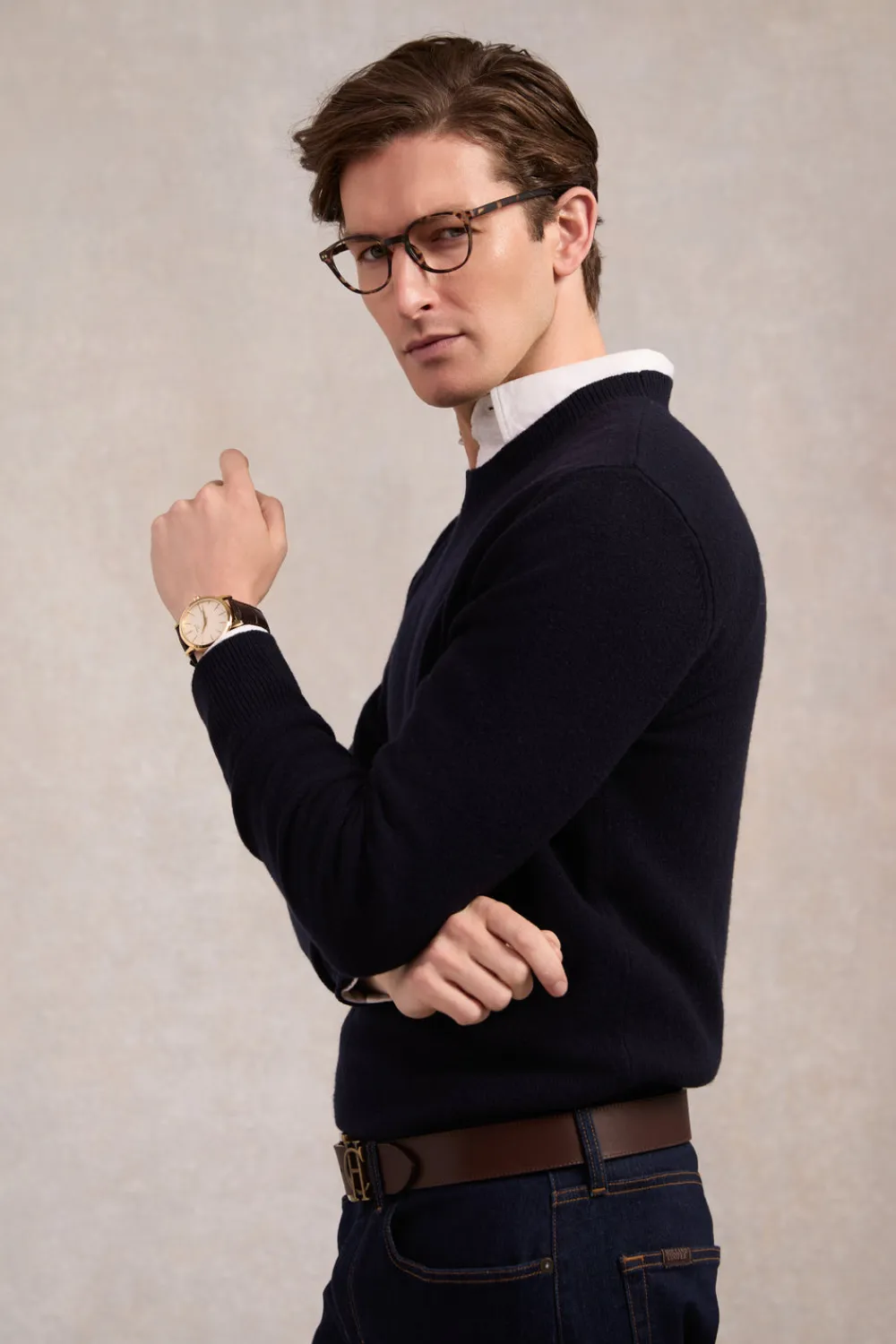 Holland Cooper Knitwear>Byron Crew Neck Knit