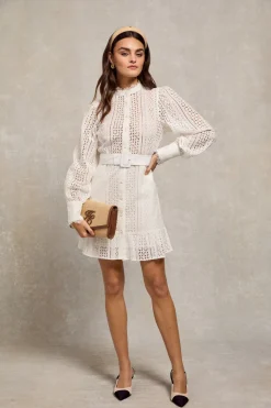 Women Holland Cooper Dresses>Collarless Broderie Mini Dress