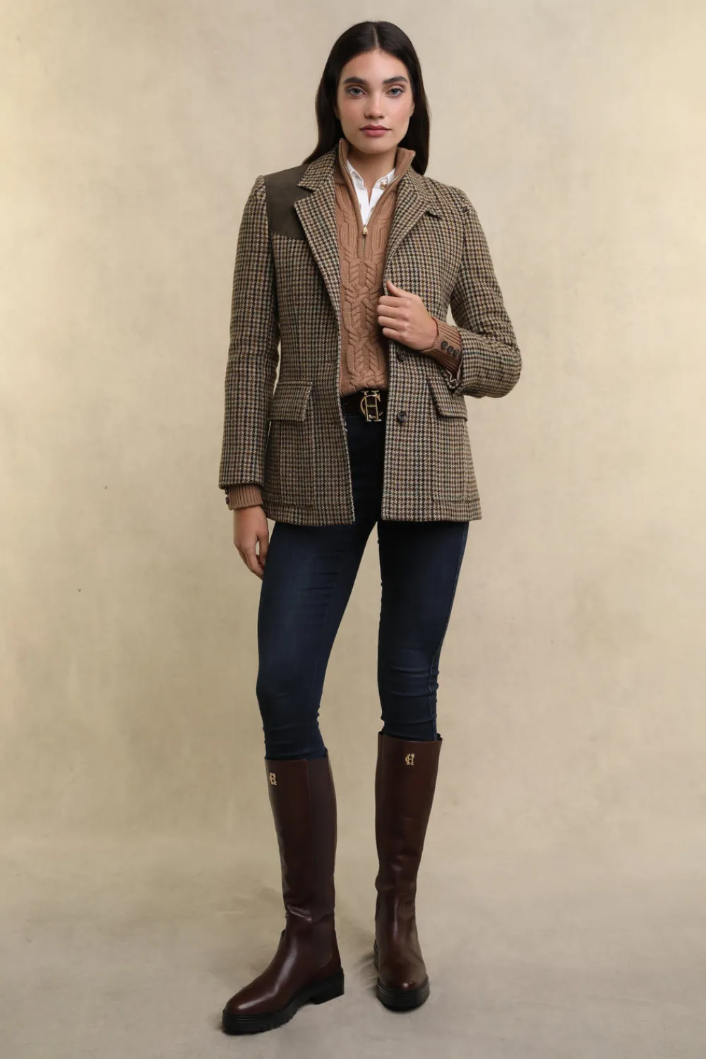 Women Holland Cooper Knitwear>Country Cable Quarter Zip Knit