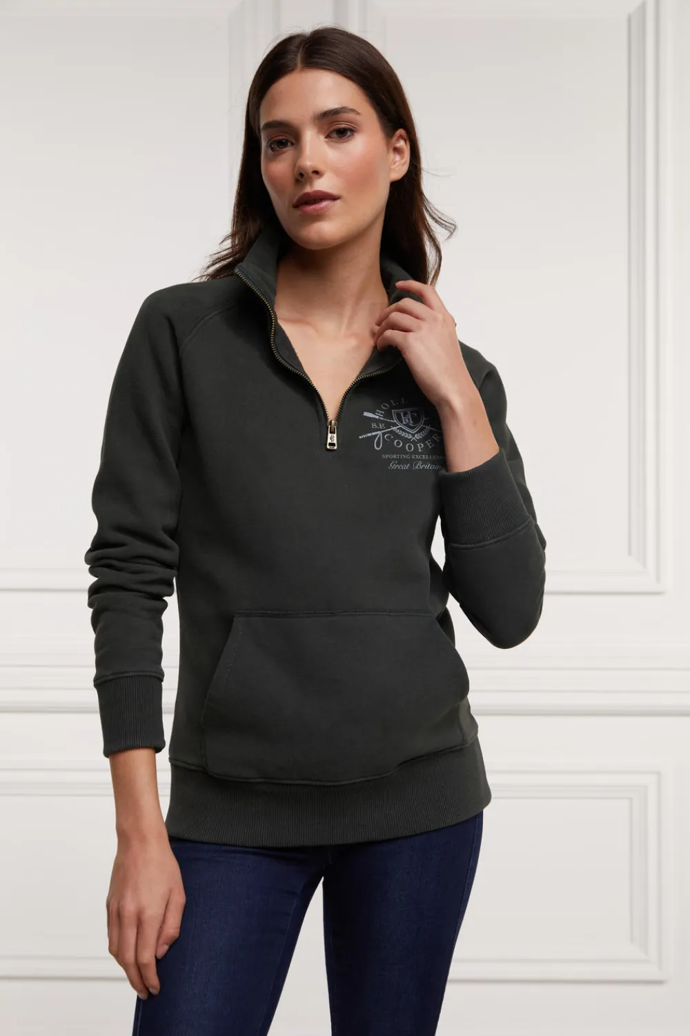 Women Holland Cooper Hoodies & Sweatshirts|Sweatshirts>Crest Zip Henley