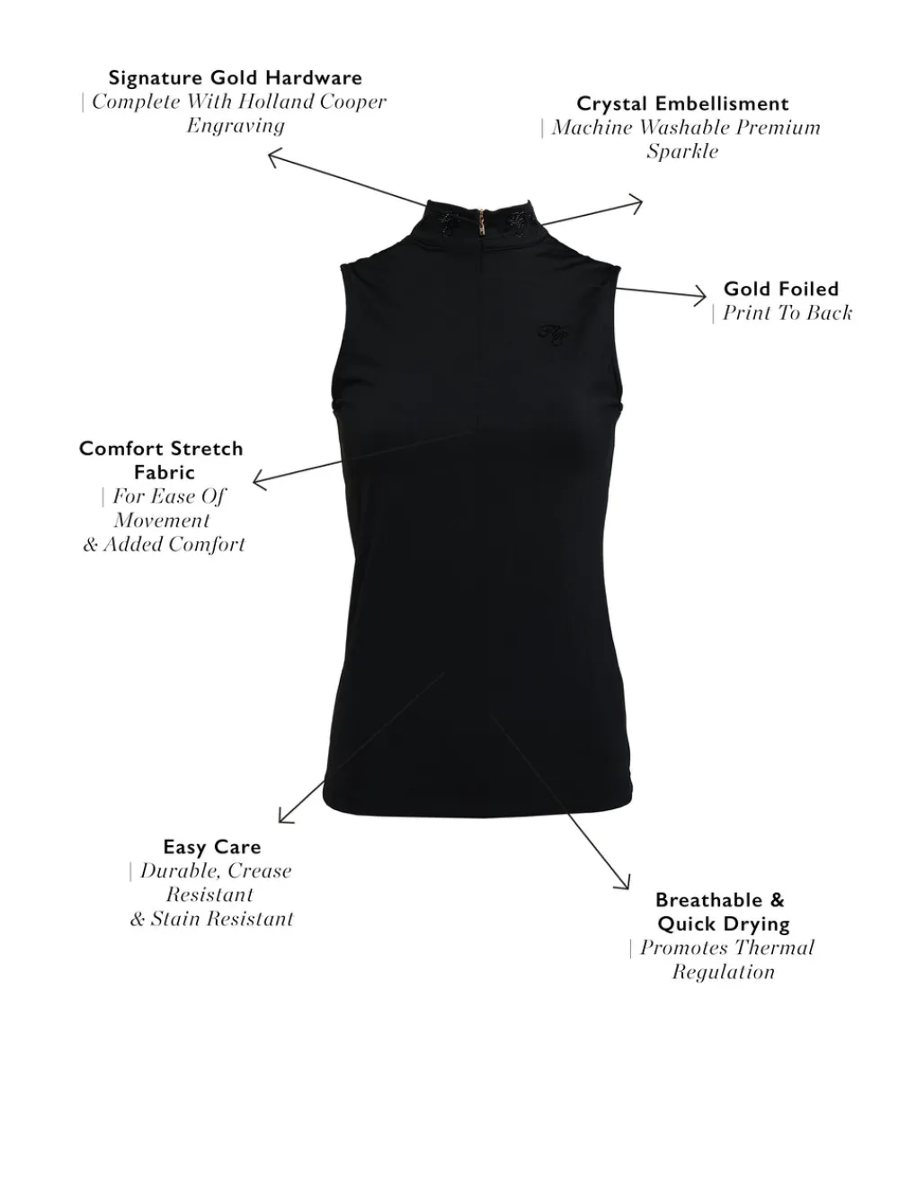 Holland Cooper Base Layers>Crystal Sleeveless Base Layer