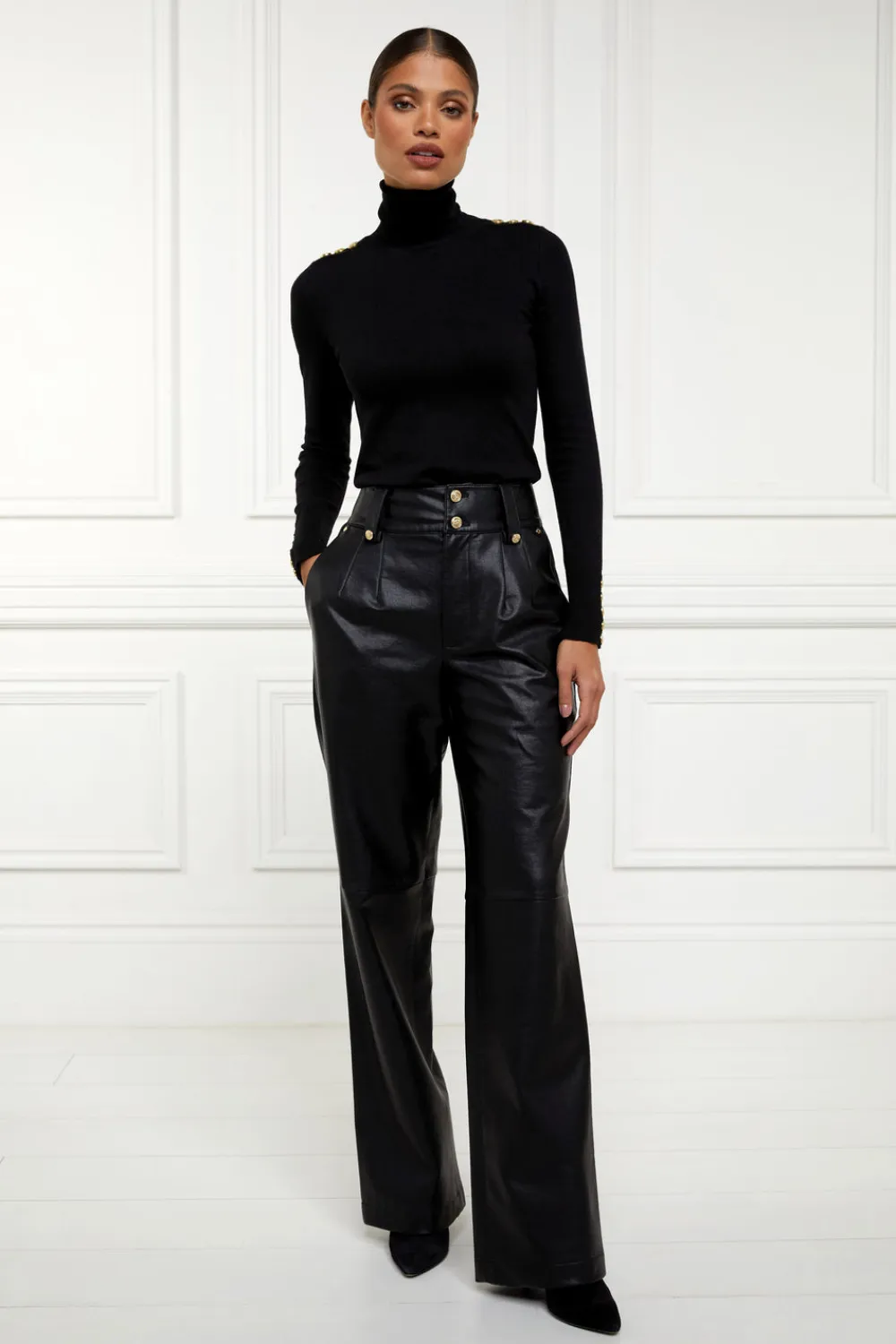 Women Holland Cooper Trousers>High Waisted Faux Leather Trouser