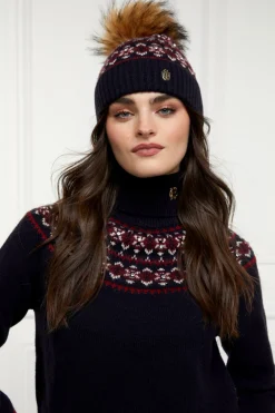 Women Holland Cooper Headwear|Hats & Headbands>Jennifer Fairisle Bobble Hat
