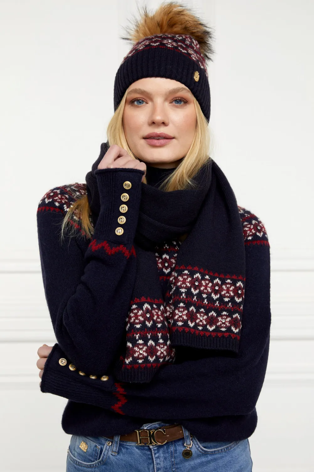 Women Holland Cooper Scarves|Scarves>Jennifer Fairisle Scarf
