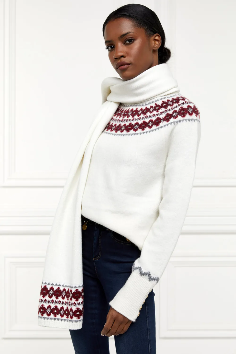 Women Holland Cooper Scarves|Scarves>Jennifer Fairisle Scarf