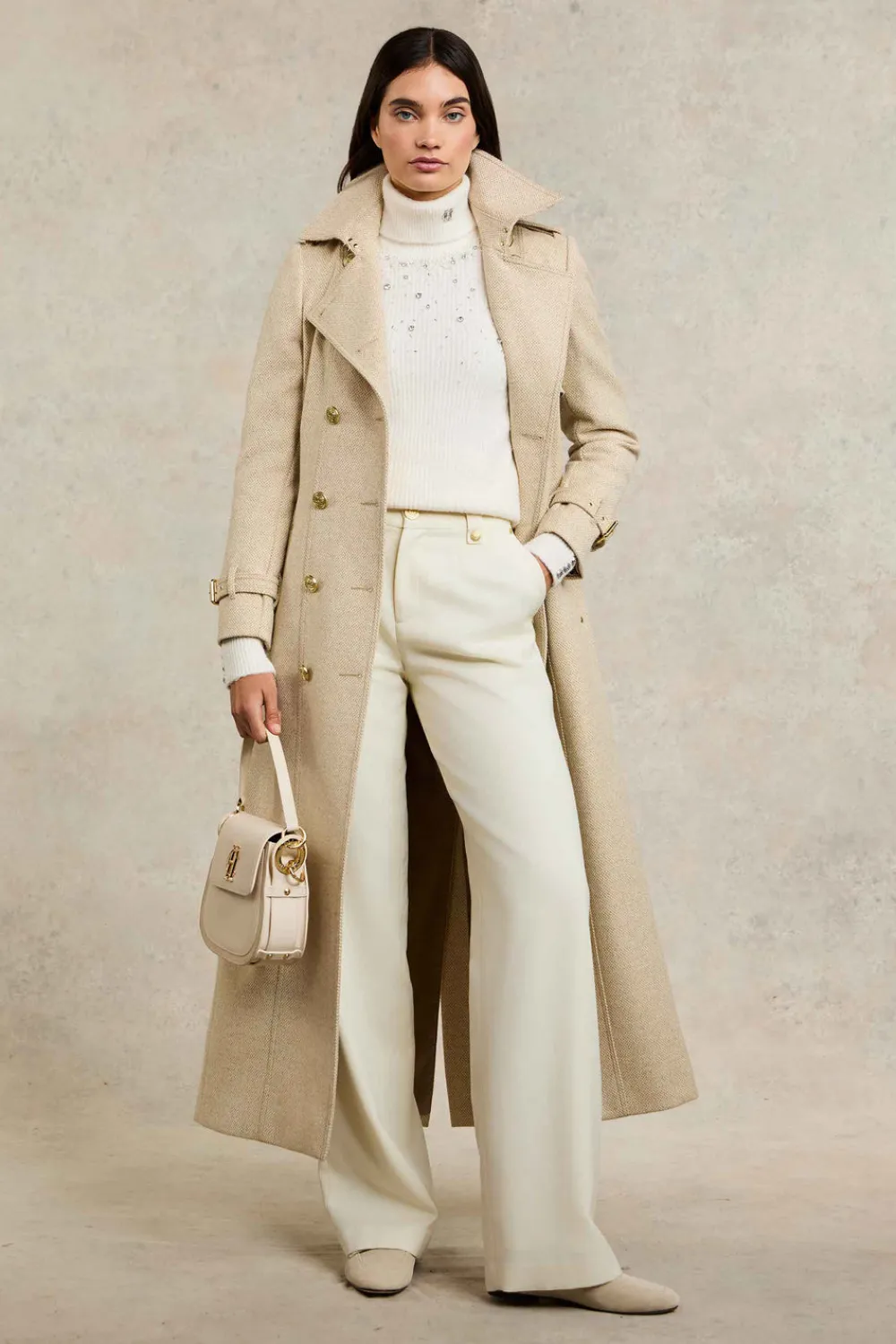 Women Holland Cooper Knitwear>Kelsie Rib Embellished Roll Neck