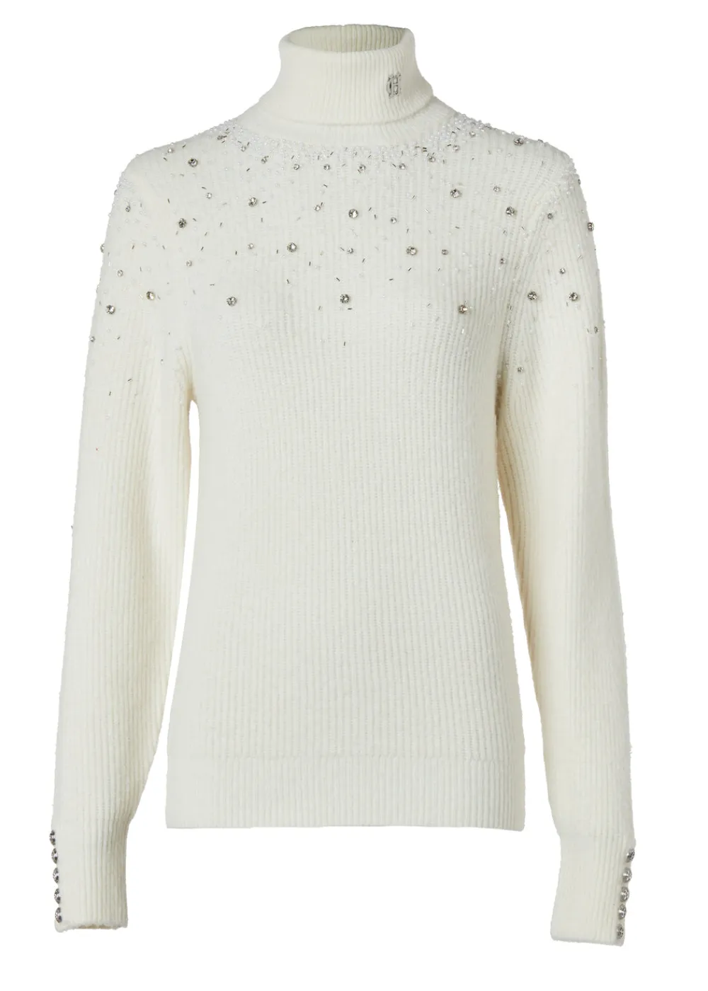 Women Holland Cooper Knitwear>Kelsie Rib Embellished Roll Neck