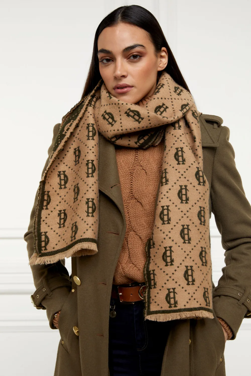 Women Holland Cooper Scarves|Scarves>Lightweight Monogram Scarf