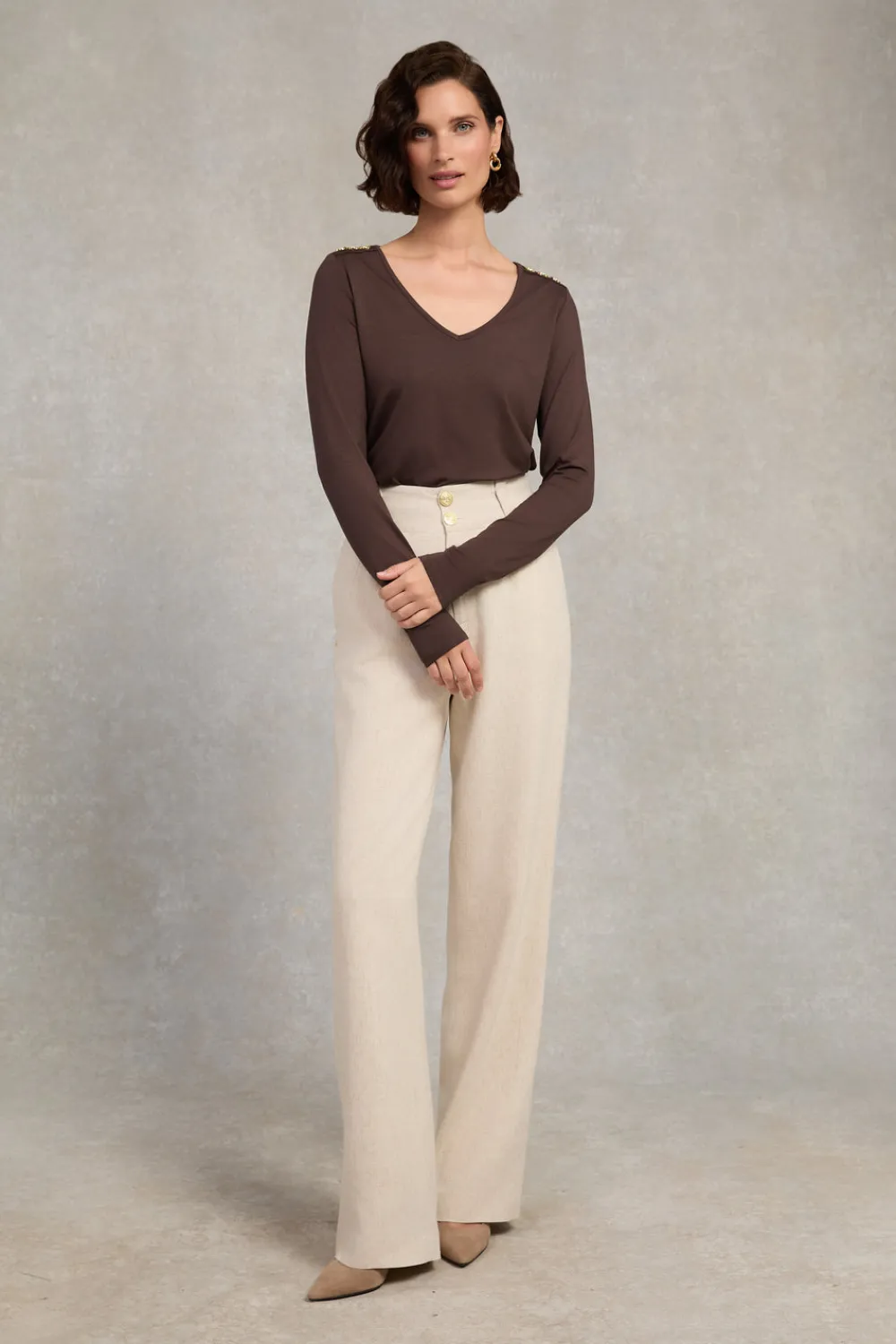 Women Holland Cooper Tees|Tops>Long Sleeve V-Neck Tee