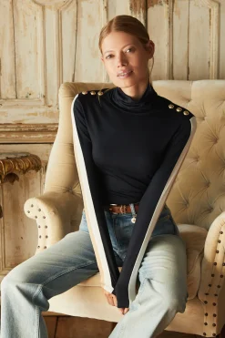 Women Holland Cooper Tops>Panel Long Sleeve Roll Neck