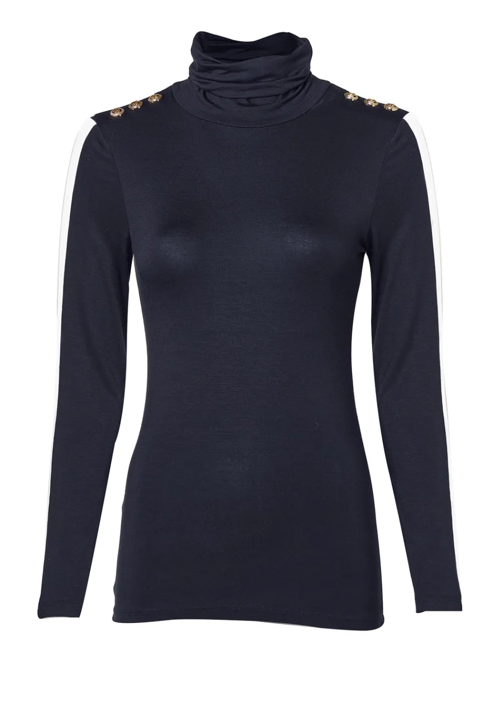 Women Holland Cooper Tops>Panel Long Sleeve Roll Neck