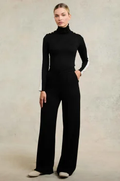 Women Holland Cooper Tops>Panel Long Sleeve Roll Neck