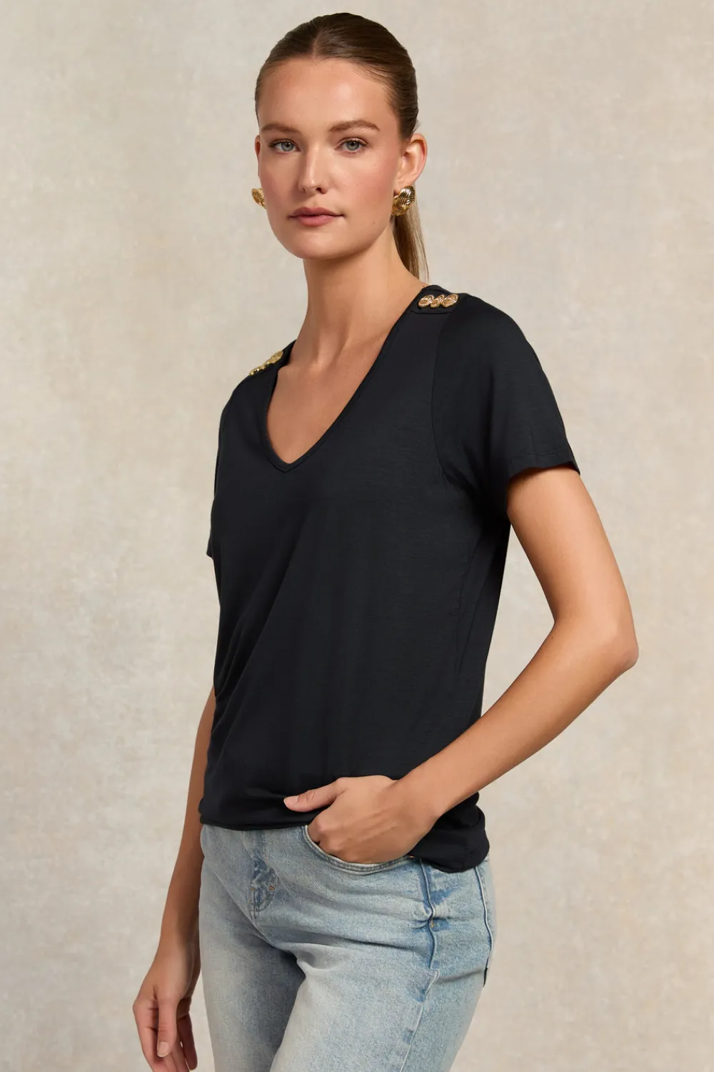 Women Holland Cooper Tees|Tops>Relax Fit V-Neck Tee