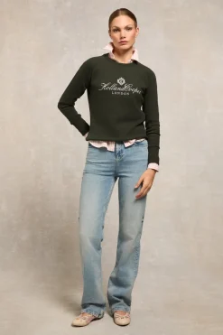 Women Holland Cooper Hoodies & Sweatshirts|Sweatshirts>Script Crew Sweat
