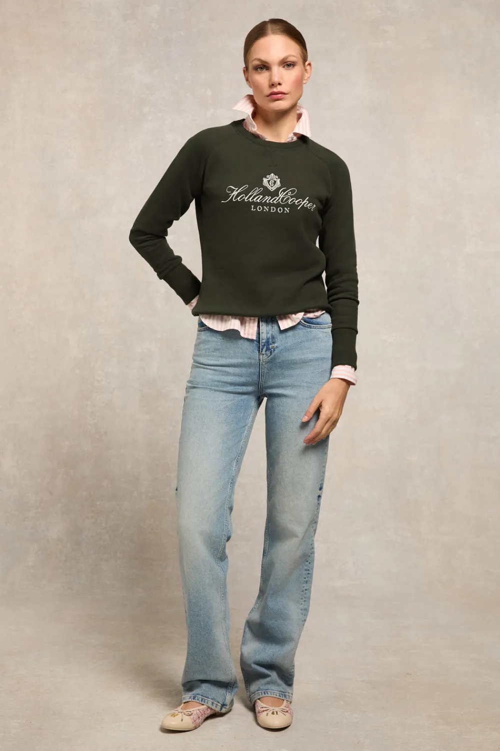 Women Holland Cooper Hoodies & Sweatshirts|Sweatshirts>Script Crew Sweat