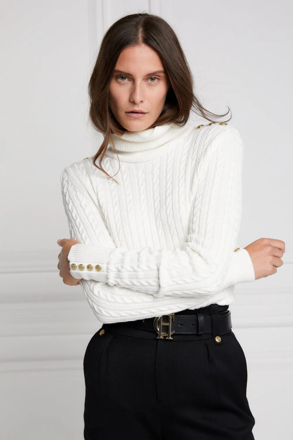 Women Holland Cooper Knitwear>Seattle Roll Neck Cable Knit