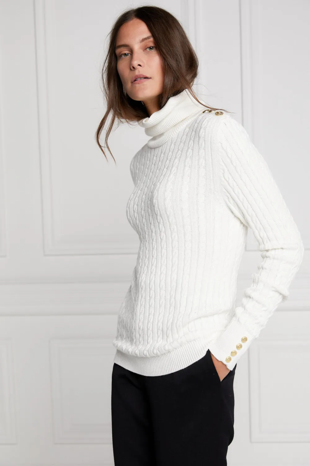 Women Holland Cooper Knitwear>Seattle Roll Neck Cable Knit