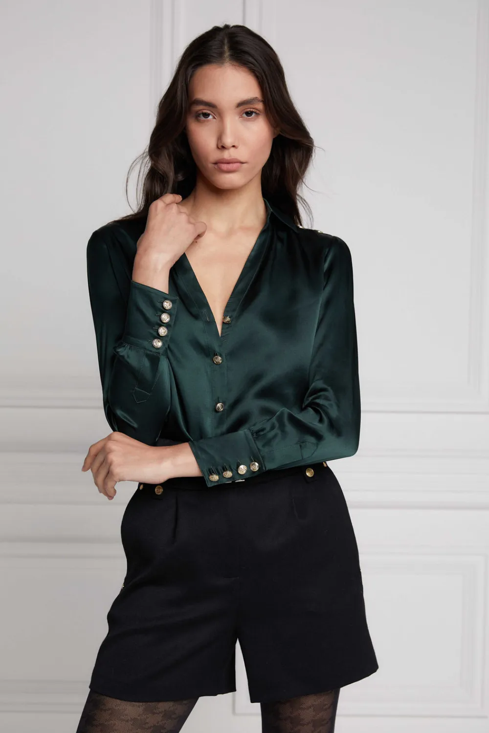 Women Holland Cooper Shirts & Blouses>Silk V-Neck Blouse