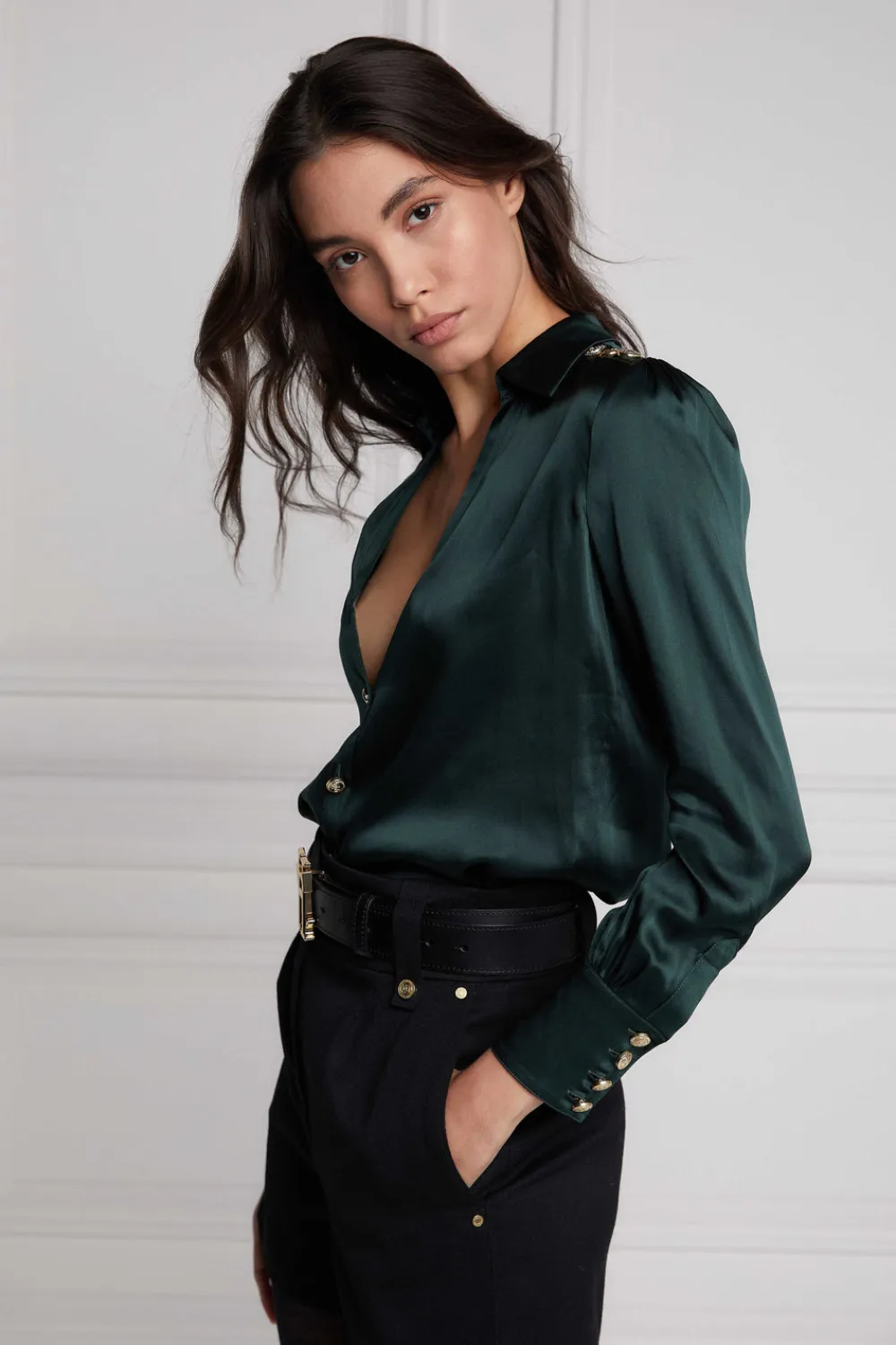 Women Holland Cooper Shirts & Blouses>Silk V-Neck Blouse
