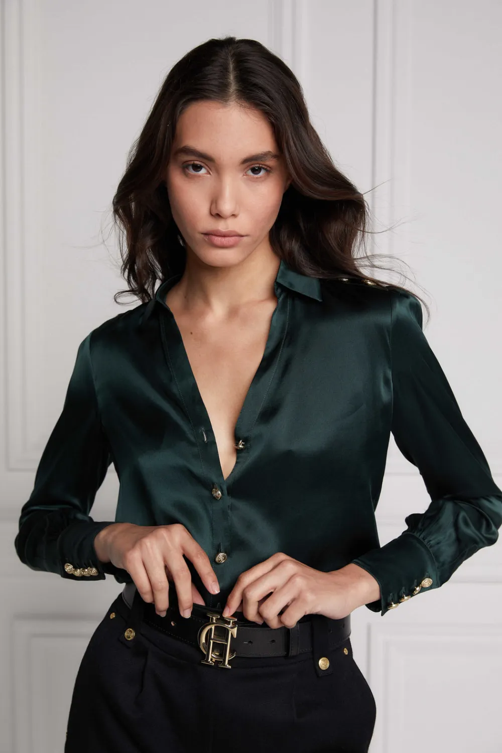 Women Holland Cooper Shirts & Blouses>Silk V-Neck Blouse