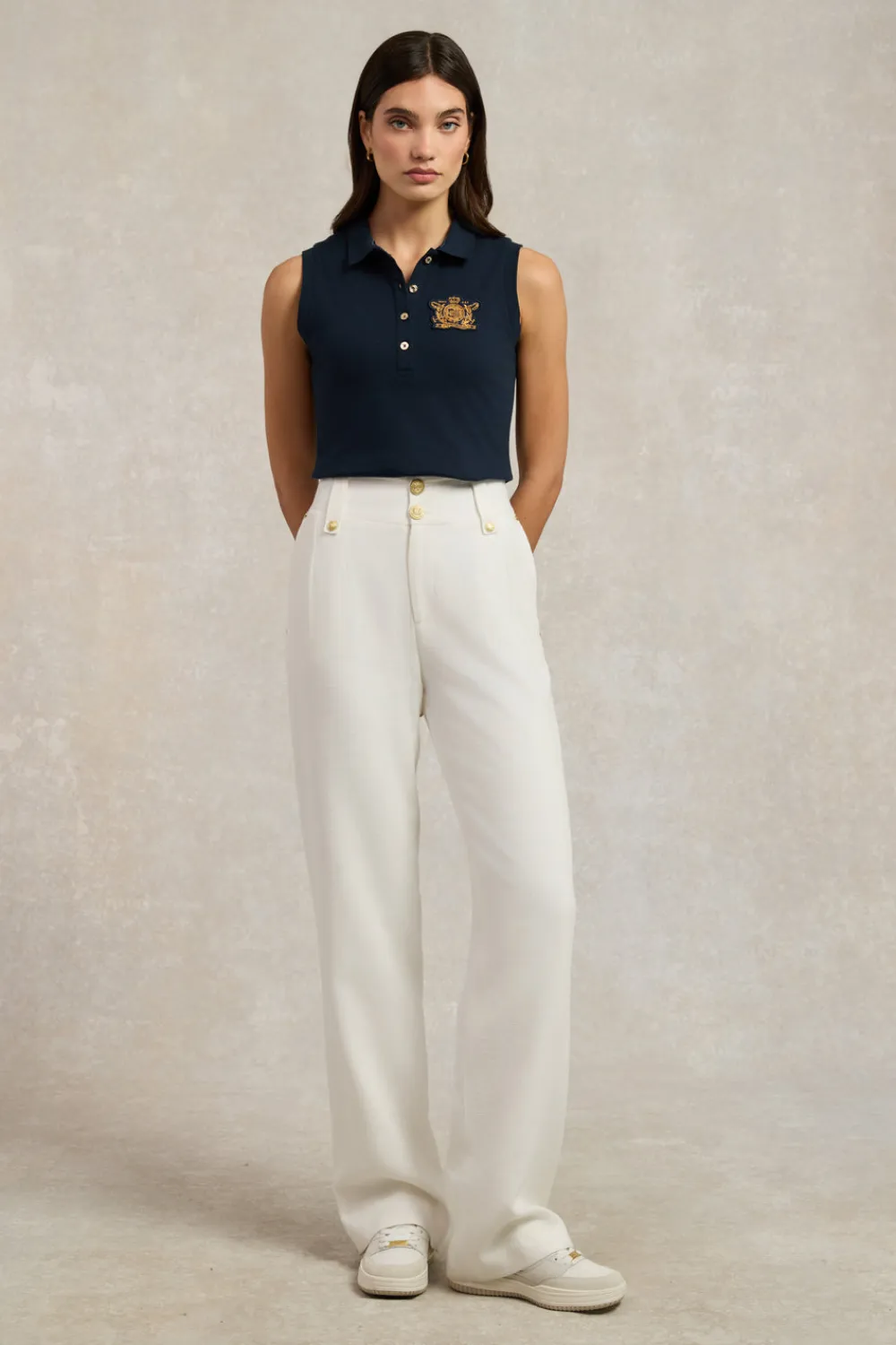 Women Holland Cooper Polo Shirts & Tees|Polo Shirts>Sleeveless Polo Shirt