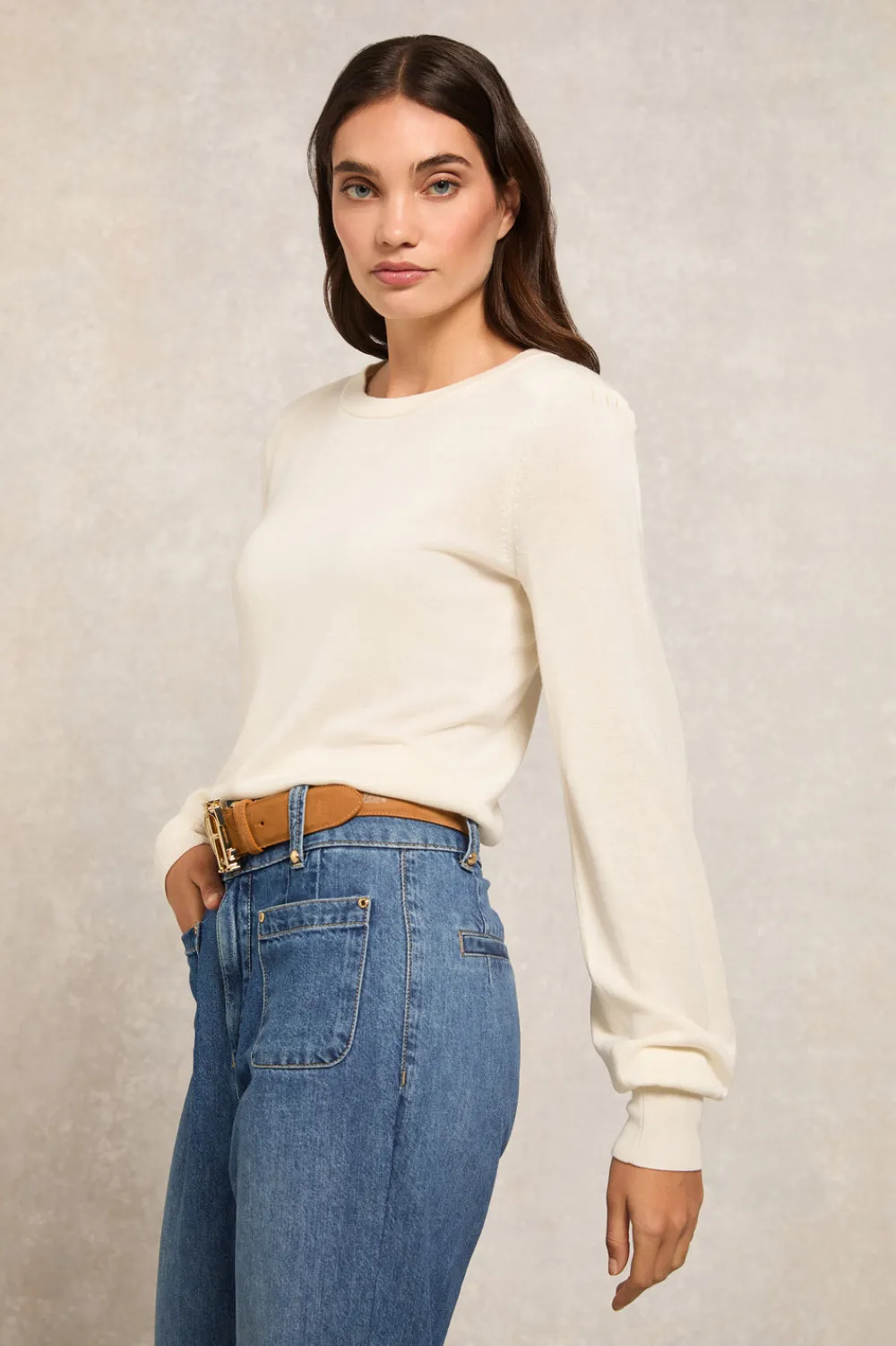 Women Holland Cooper Knitwear>Structured Kelsie Crew Neck Knit