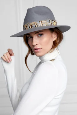 Women Holland Cooper Hats & Headbands|Hats & Headbands>Trilby Hat Double Feather Band