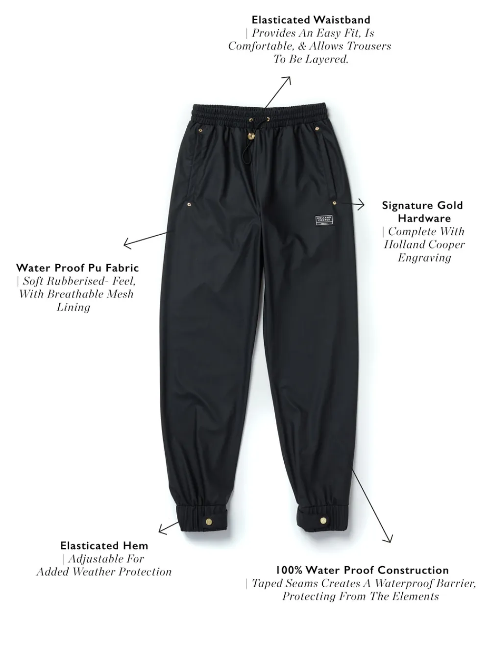 Women Holland Cooper Waterproof Trousers|Trousers>Waterproof Rain Trouser